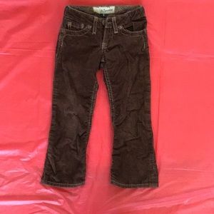Brown straight leg corduroy pants